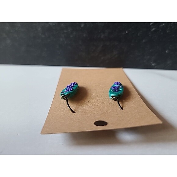 Polymer Clay Floral Dangling Pierced Earrings New - Picture 7 of 10